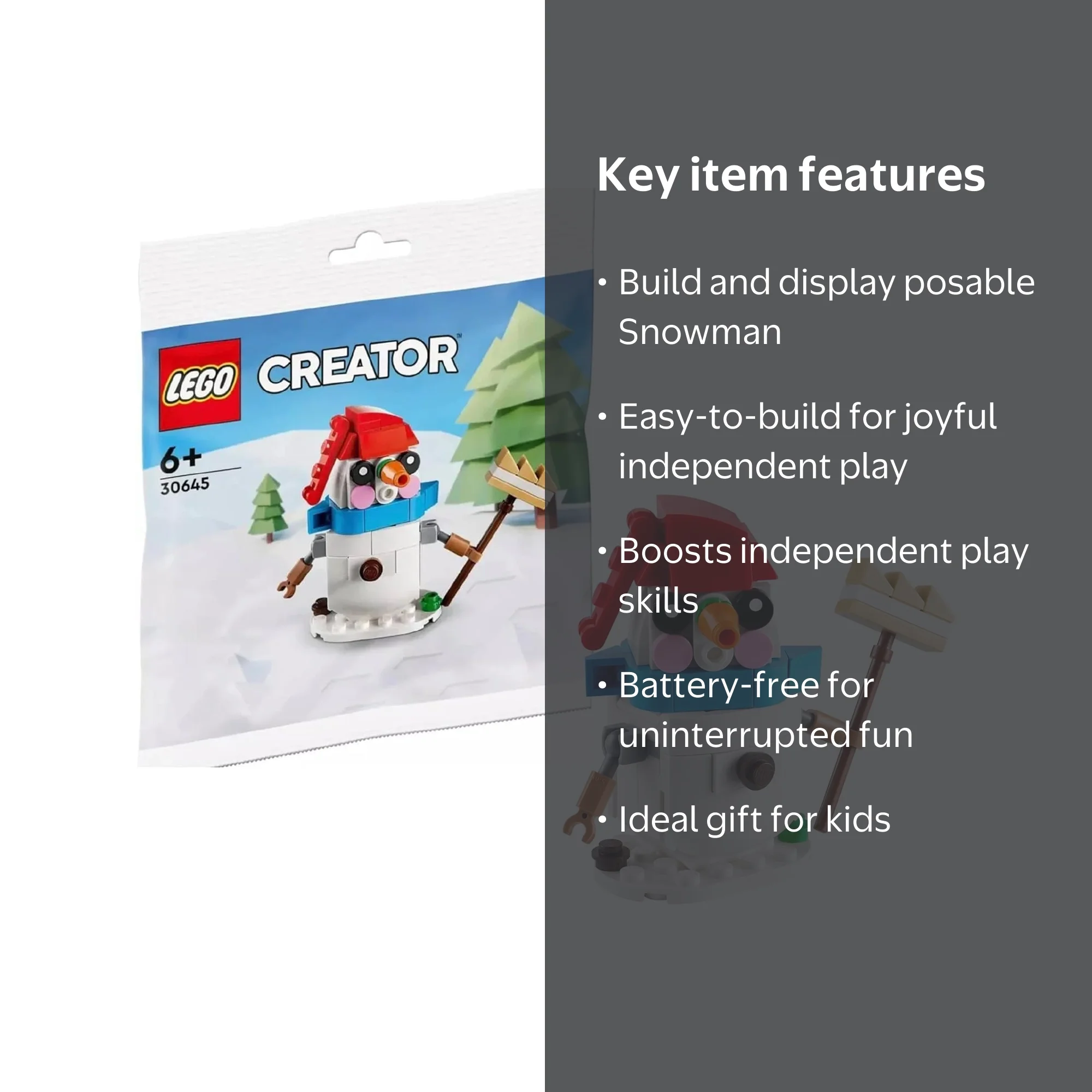 LEGO, Creator Snowman 30645, Model 30645, Holiday Toy - Walmart.com