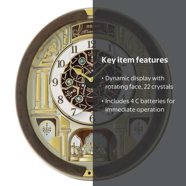 【海外限定・美品】SEIKO からくり時計 Melodies in Motion Seiko Melodies in Motion Wall Clock, Golden Chandelier - Walmart.com