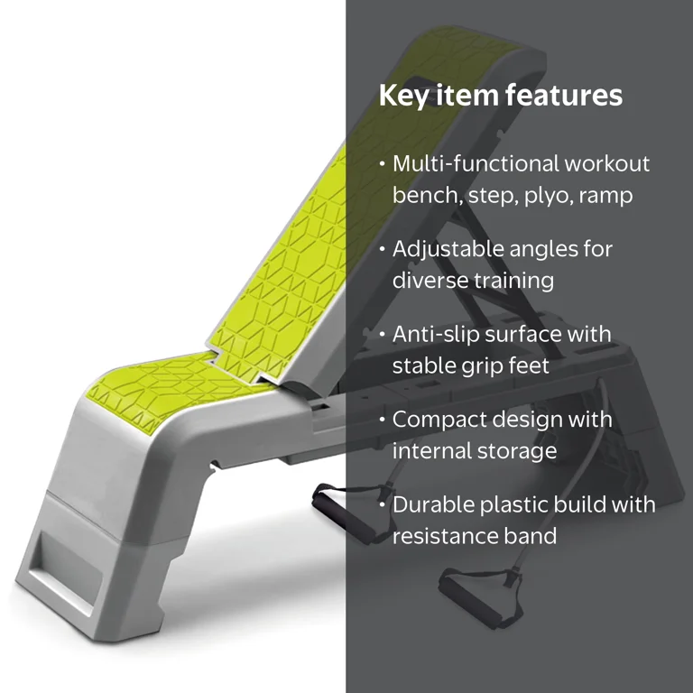 Leikefitness Aerobic Deck, Adjustable Dumbbell Bench, Home Gym