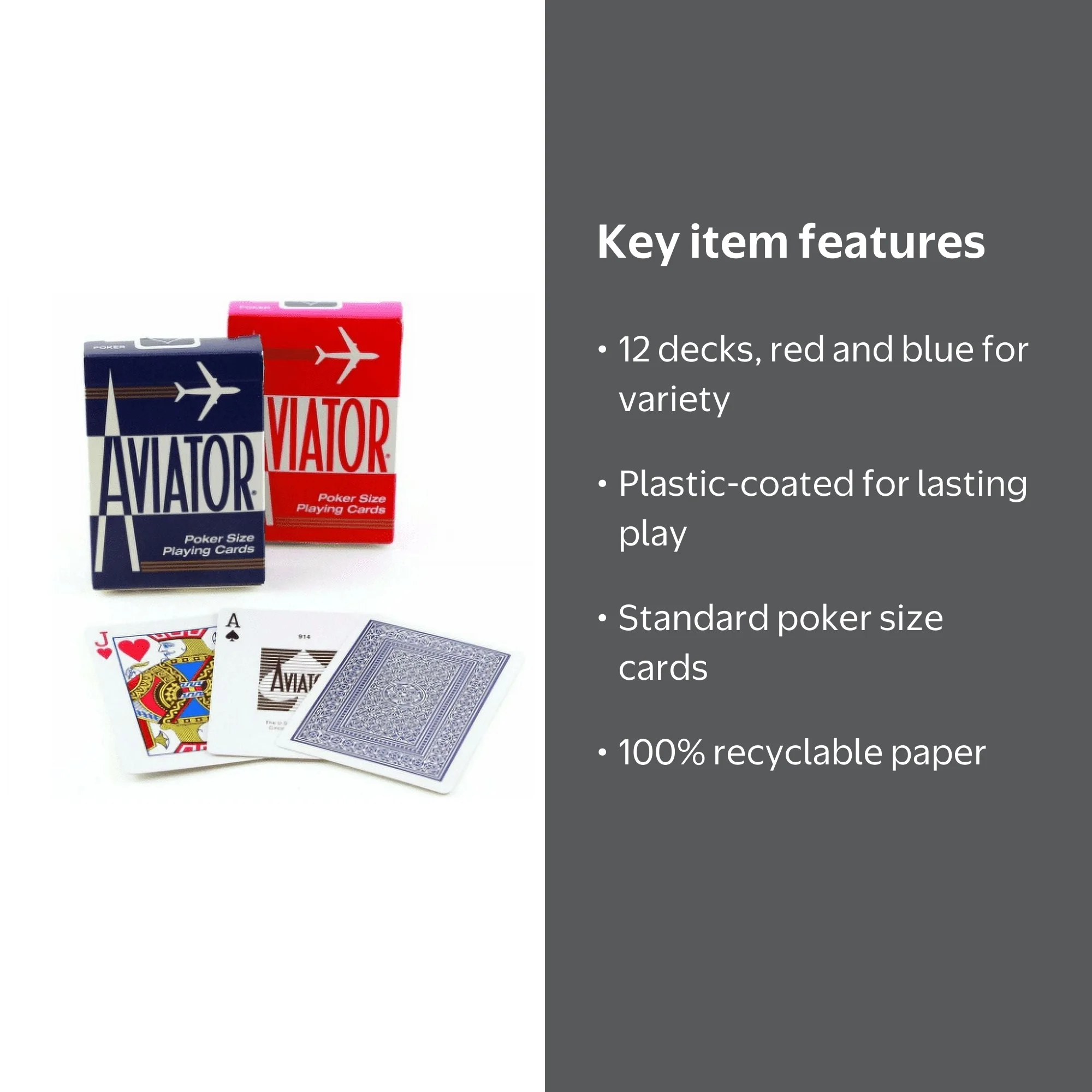 Aviator, Playing Cards, 12 Pack, Poker Size, Standard Index
