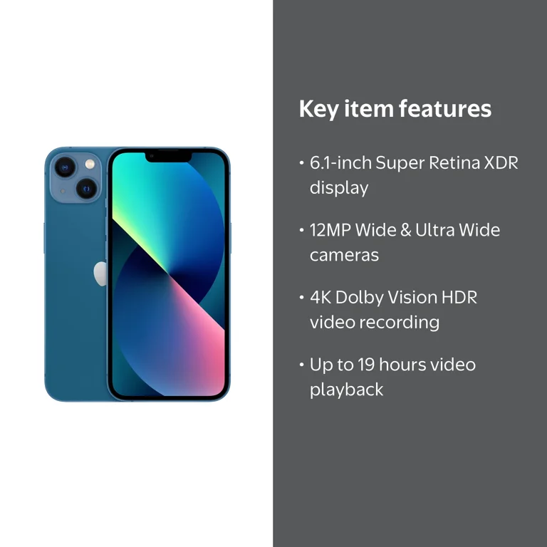Verizon iPhone 13 128GB Blue - Walmart.com