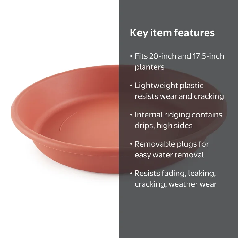HC Companies Classic 17.63 in Tray Saucer for 20-Inch Planters