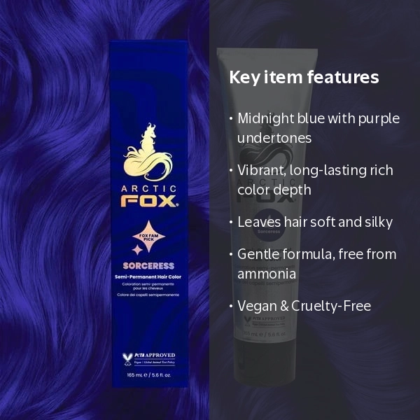 Arctic Fox, Hair Dye, Midnight Blue Purple Semi-Permanent, Vegan