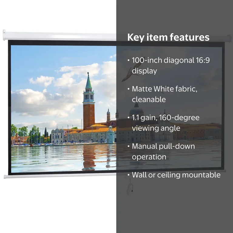 ZENY, Projection Projector Screen, 90 x 55 inches, White - Walmart.com