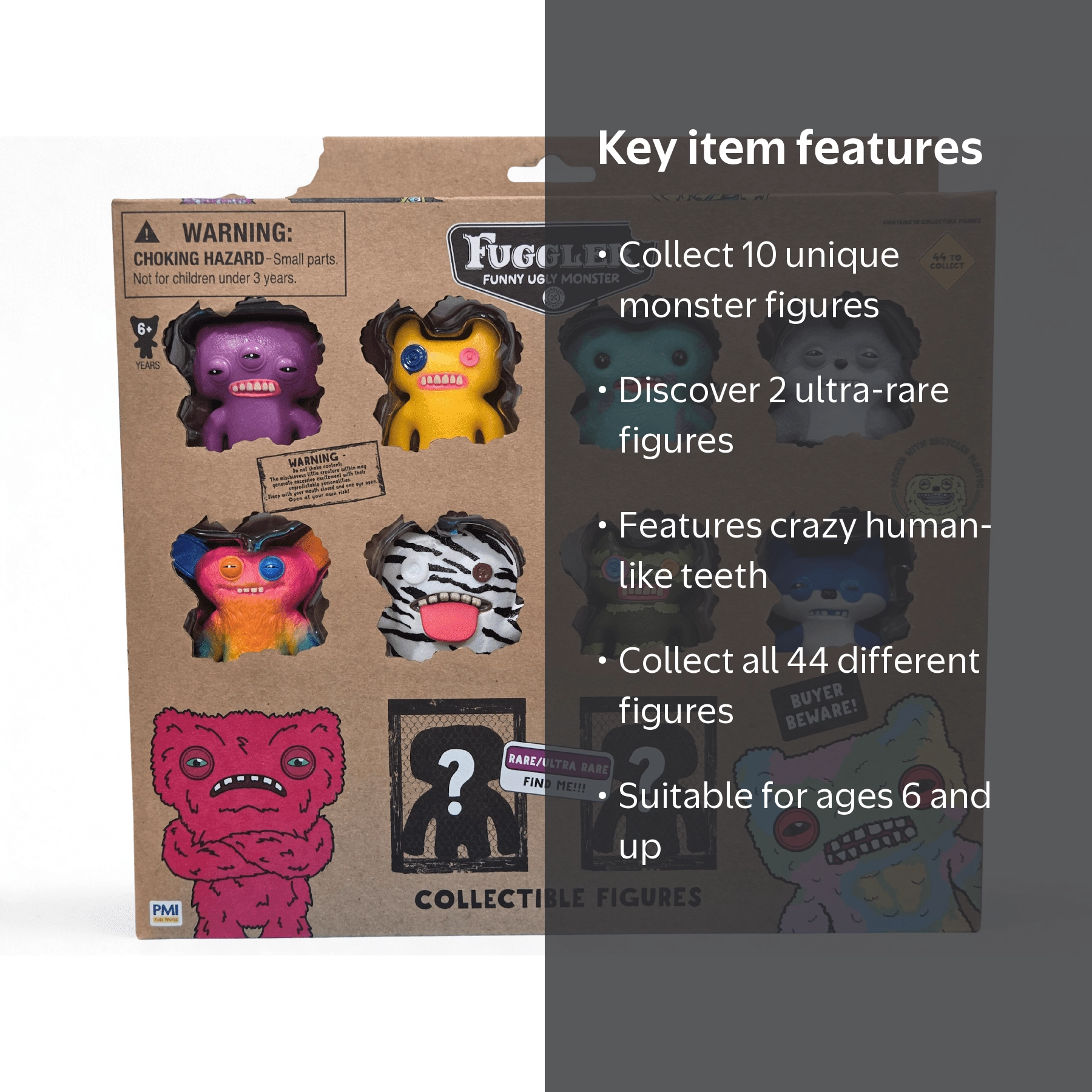 Fugglers Funny Ugly Monster Collectible Figures 10 Pack with 2
