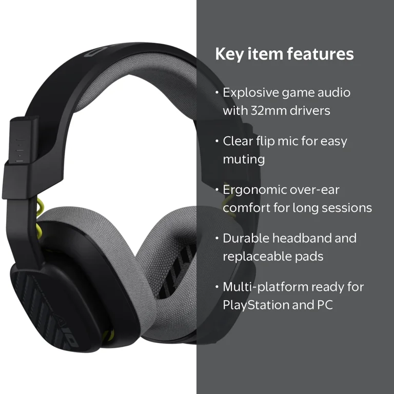 Logitech, Gaming Headset, Wired, Over-ear, Flip-to-mute Microphone