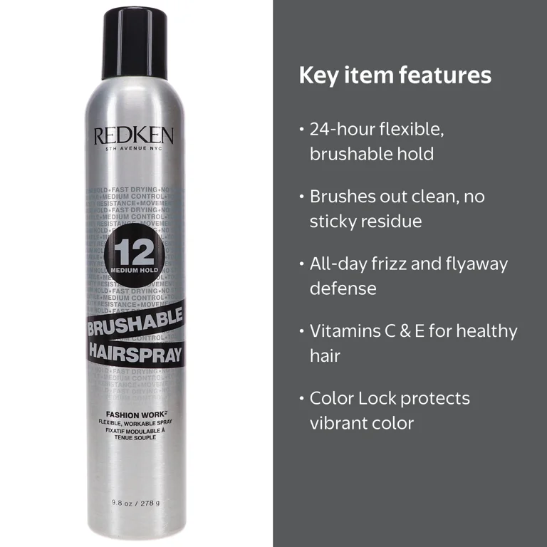 Redken, Brushable Hairspray, 12 Medium Hold 9.8 oz - Walmart.com