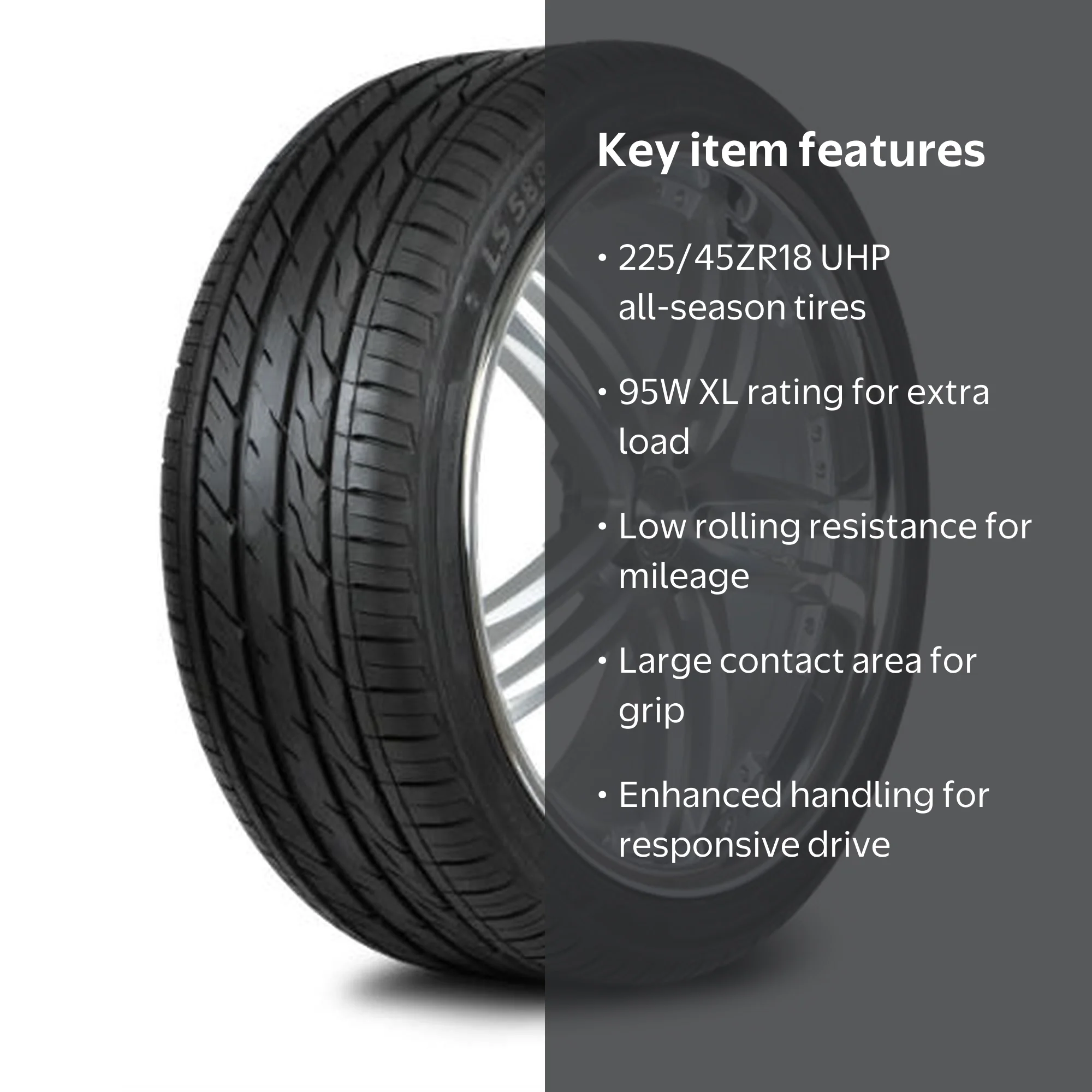 Landsail LS588 UHP UHP All Season 225/45ZR18 95W XL Passenger Tire