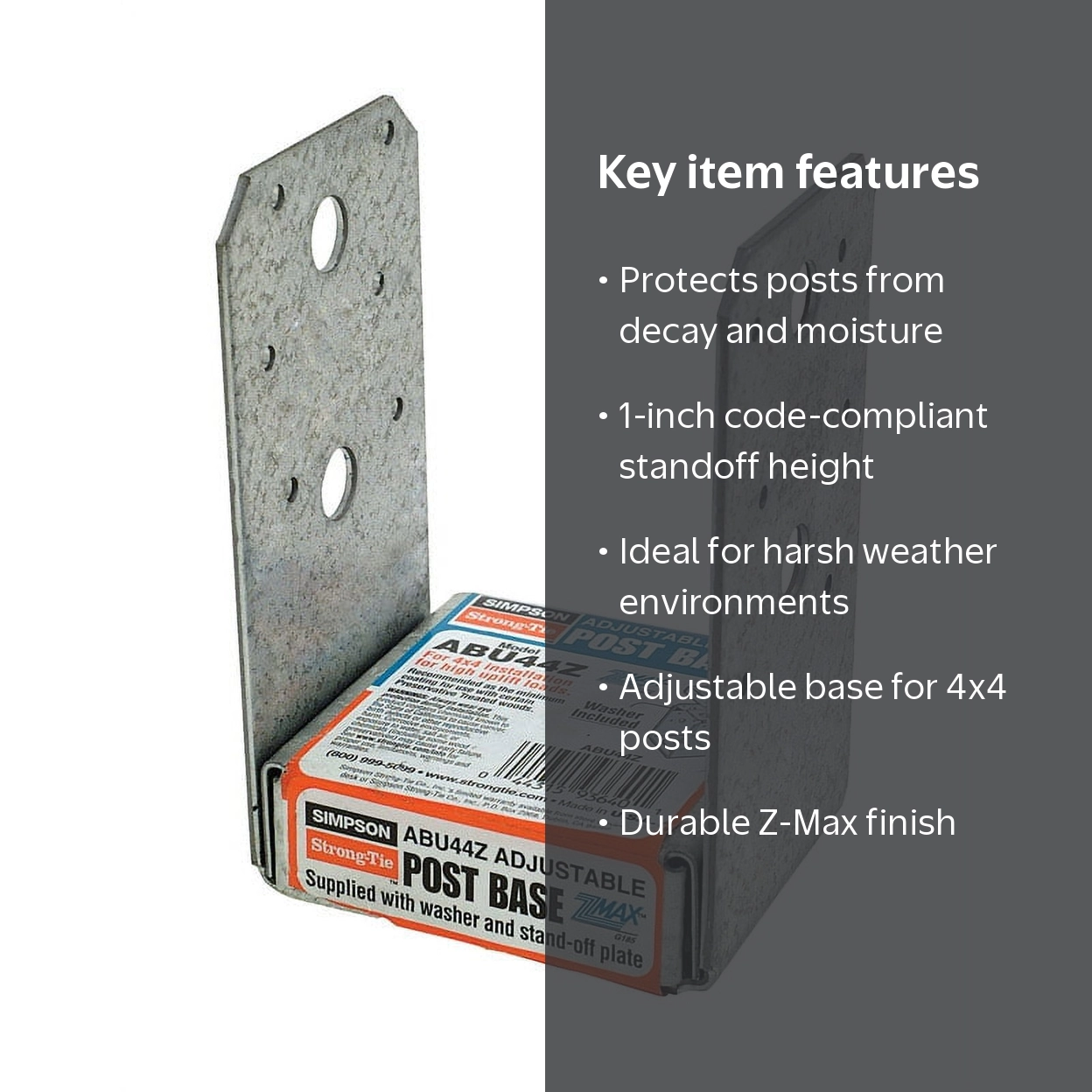 Simpson Strong-Tie ABU44Z - ZMAX Galvanized Adjustable Standoff