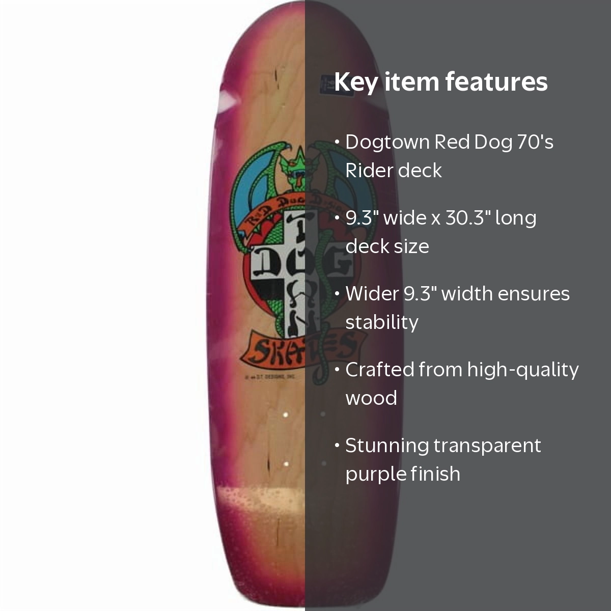 Dogtown Skateboards Red Dog 70's Rider Natural / Transparent