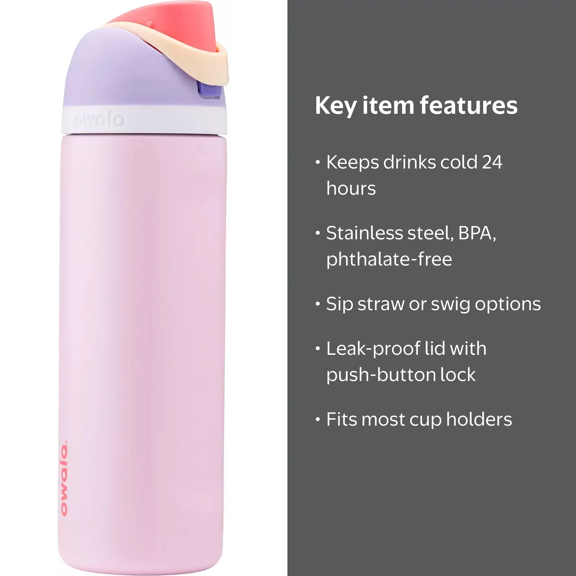 Owala 24 oz FreeSip Insulated Stainless Steel Water Bottle
