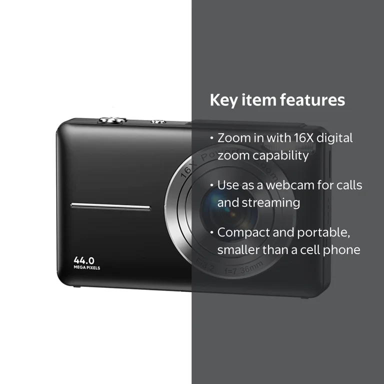 Melcam 1080P Digital Camera 44MP 16X Zoom with 32GB Card - Walmart.com
