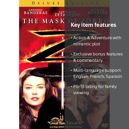 Sony Pictures The Mask of Zorro 1998 PG-13 Digital Video Disc