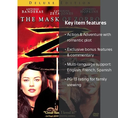 Sony Pictures The Mask of Zorro 1998 PG-13 Digital Video Disc