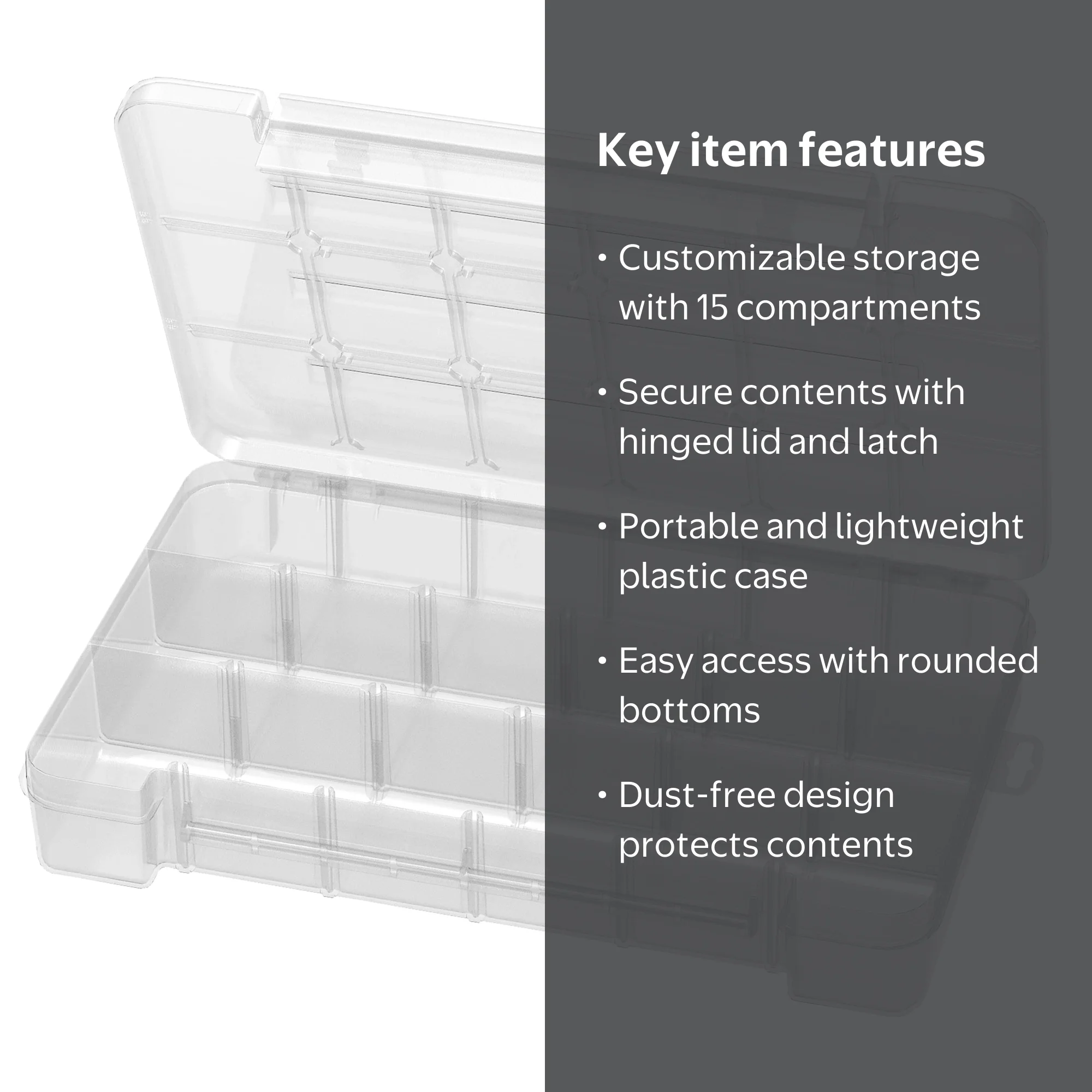 Akro-Mils, Large Plastic Storage Case, 05905, Clear - Walmart.com