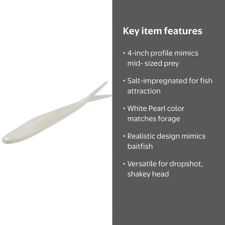 Zoom, Fluke 4'' White Pearl 10pk, Salt-Impregnated Mid-Sized