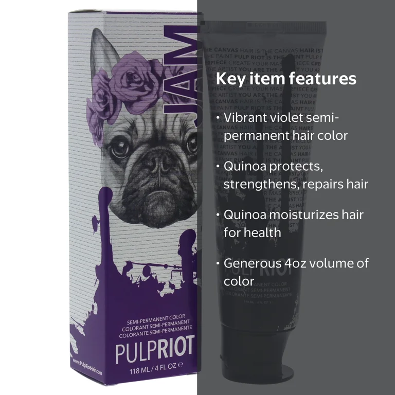 Pulp Riot Semi-Permanent Color Jam - Violet - 4 oz Hair Color