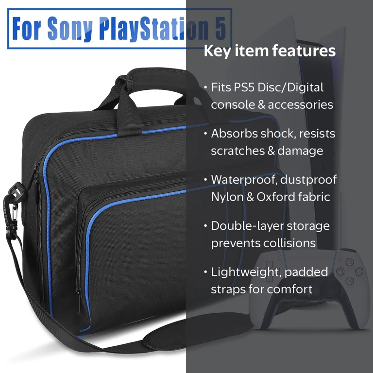 TSV PlayStation PS5 Electronics Carrier: Travel Bag for PS5 Disc