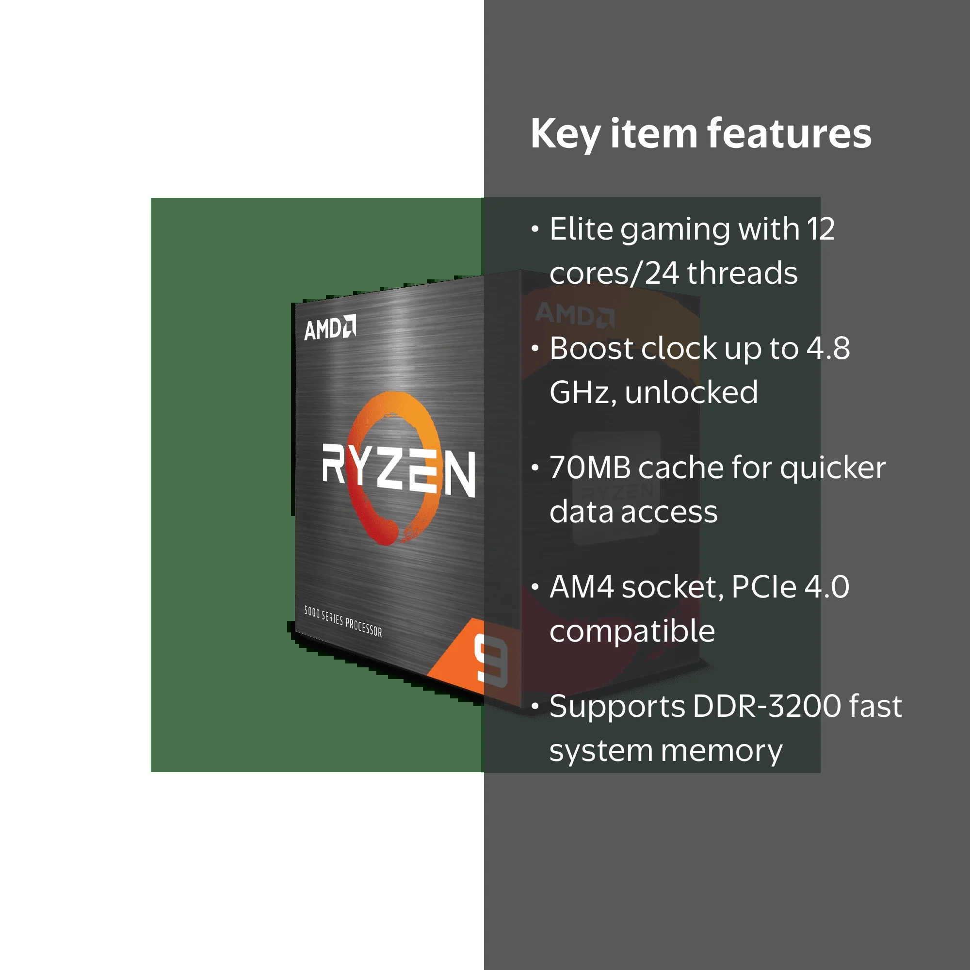 AMD Ryzen 9 5900X, 12-Core 3.7 GHz Socket AM4 Desktop Processor
