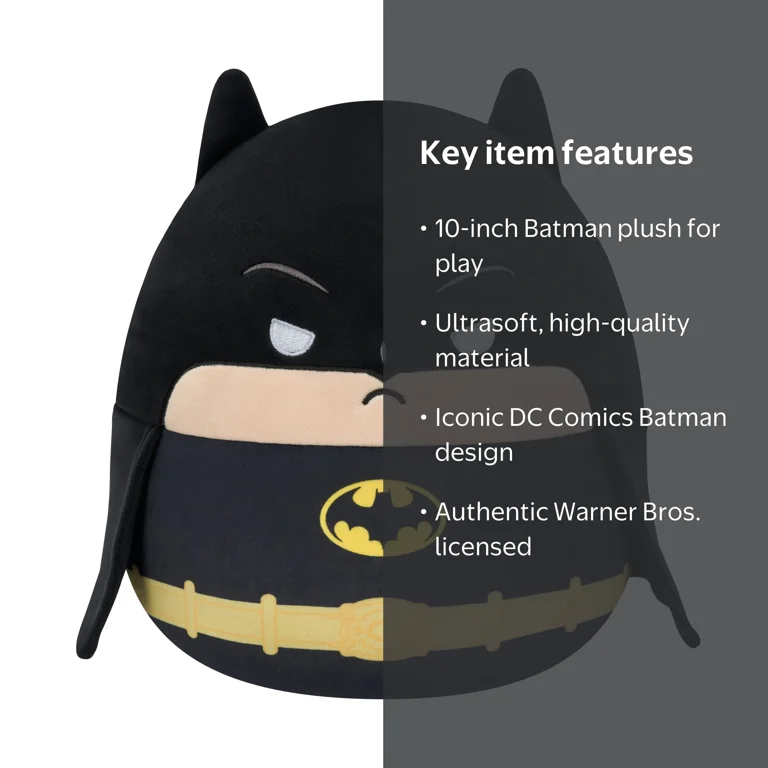 ま*る様  × Batman ブラック サイズM Squishmallows Original 10 inch DC Comics Batman - Child's Ultra