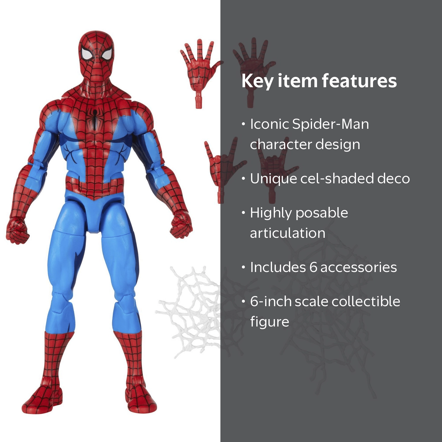 Marvel Spider-Man Legends Series Retro Toys Action Figure with 6
