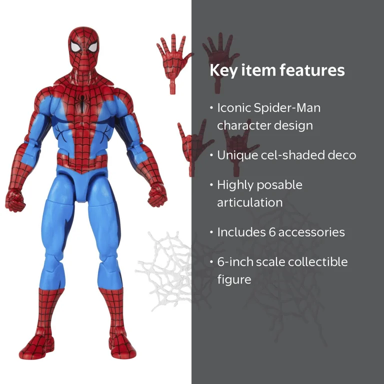 Marvel Spider-Man Legends Series Retro Toys Action Figure with 6