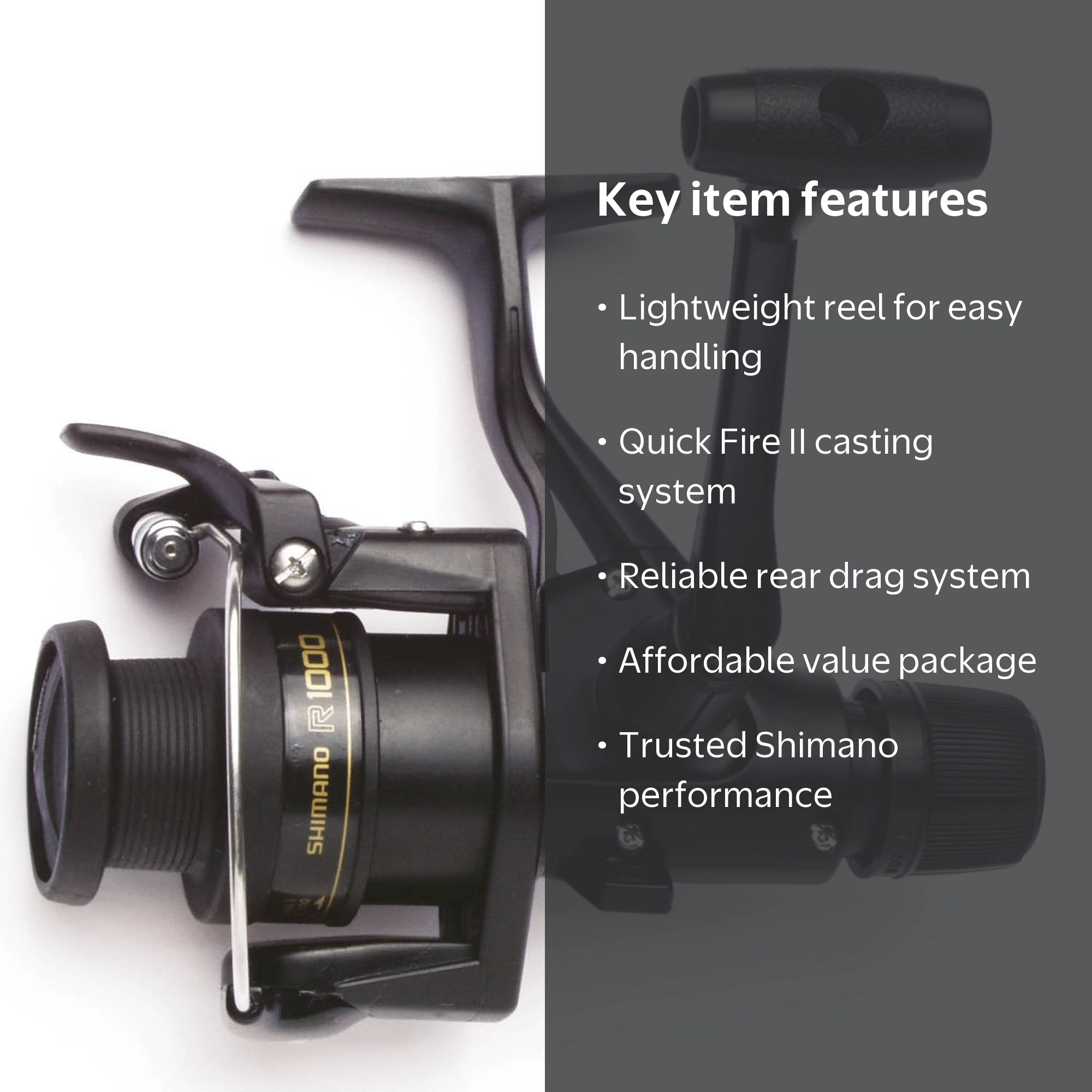 shimano 1000 electric reel IX1000RC IX Rear Drag Spinning Reel, RH, 1RB, 4.1:1 Ratio Free Body helps to reduce fatigue and enhance casting comfort. SHIMANO Electric Reel ForceMaster 1000