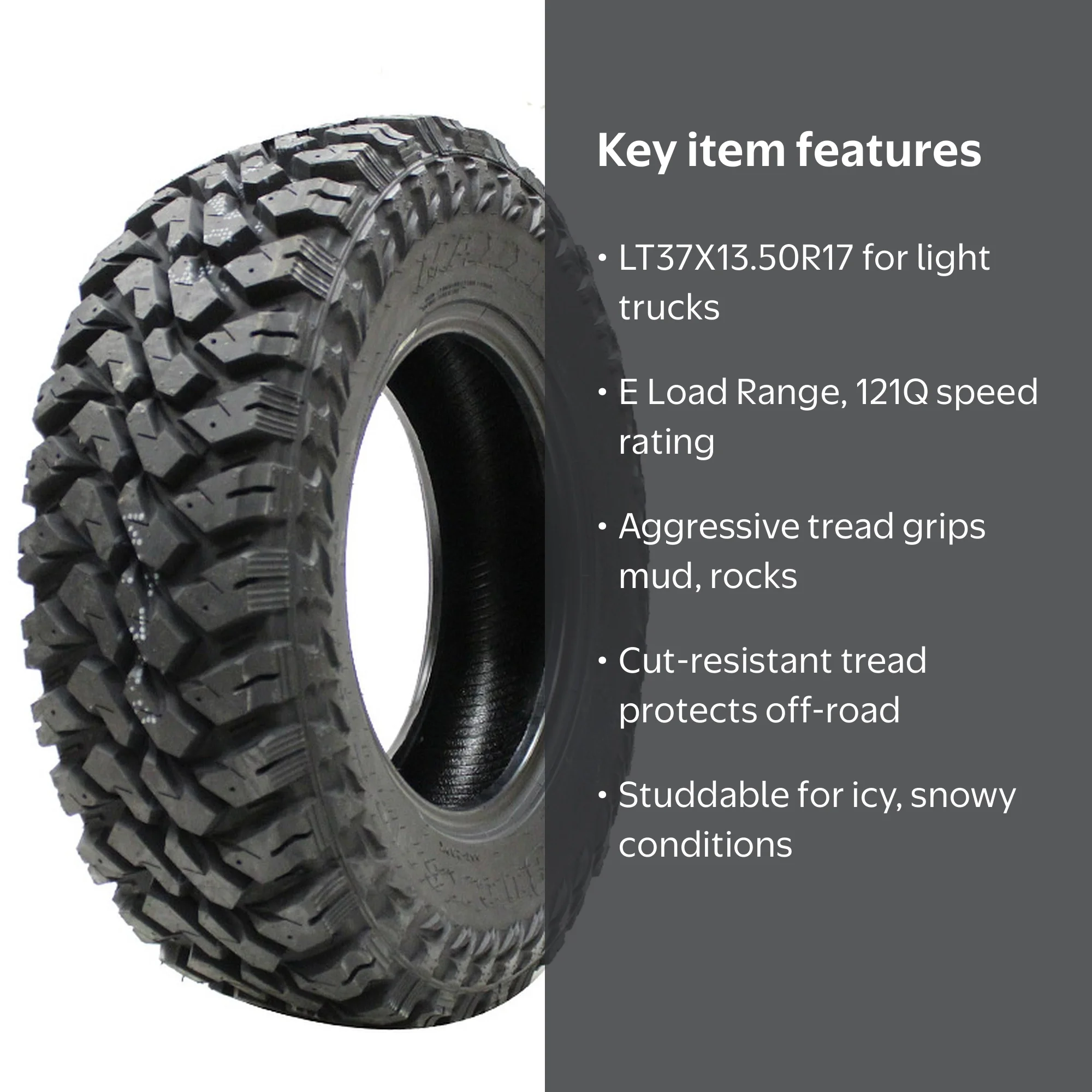 Maxxis MT-764 Buckshot II Mud Terrain LT37X13.50R17 121Q E Light
