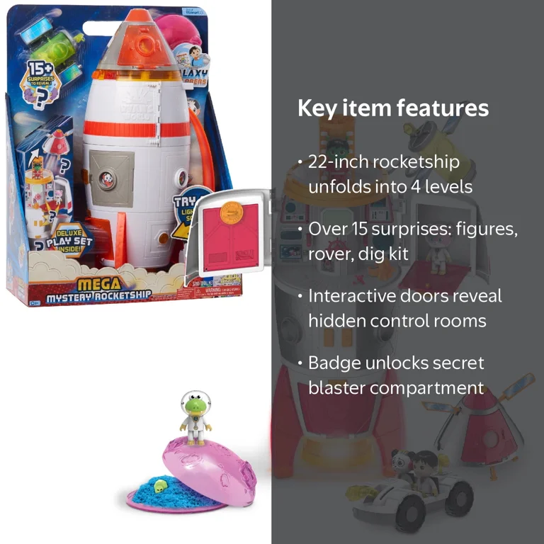 ライアン Ryan's World Galaxy Explorers 22-Inch Mega Mystery Rocketship with