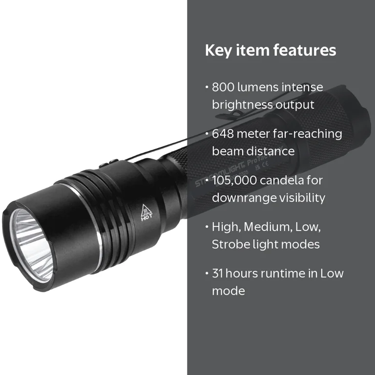Streamlight, ProTac HP-X USB, 800 Lumens, Includes Battery Pack