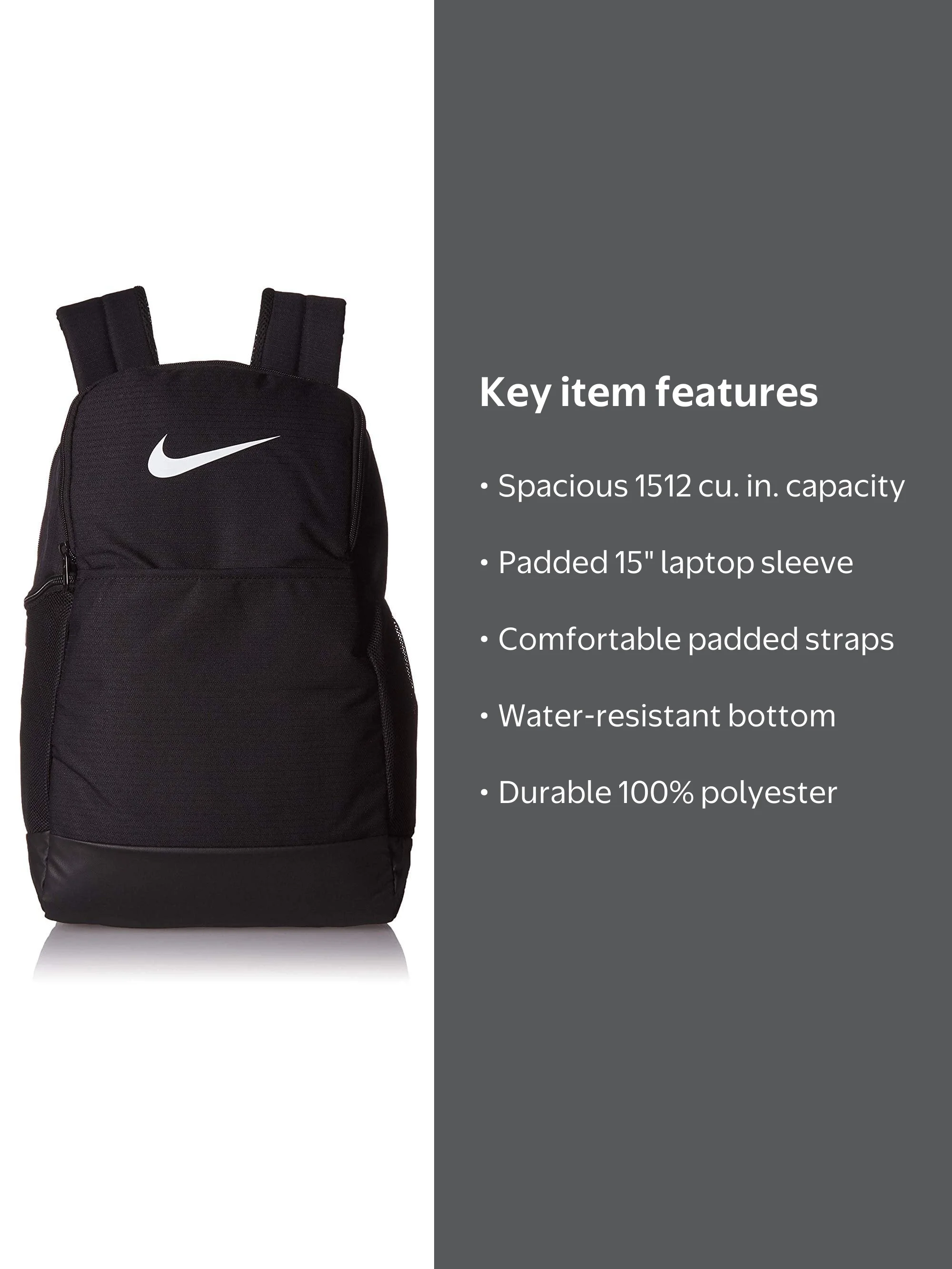 black nike backpacks women' Nike Brasilia Medium Training Backpack for Women and Men with Secure  Storage & Water Resistant Coating, Black/Black/White