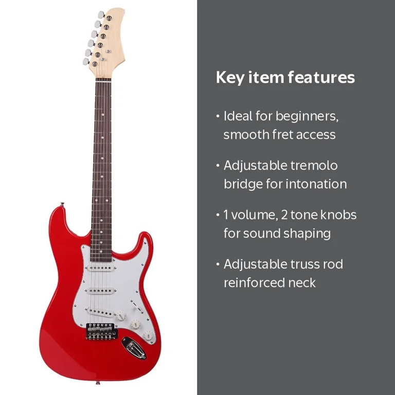 Ktaxon 6-Strings Electric Guitar with Guitar Bag, Cord, Strap
