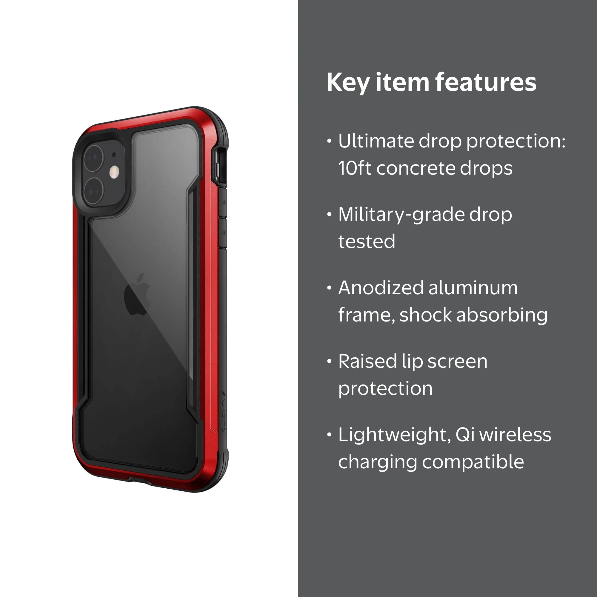 Raptic iPhone 11 Case, Shock Absorbing Durable Aluminum Frame