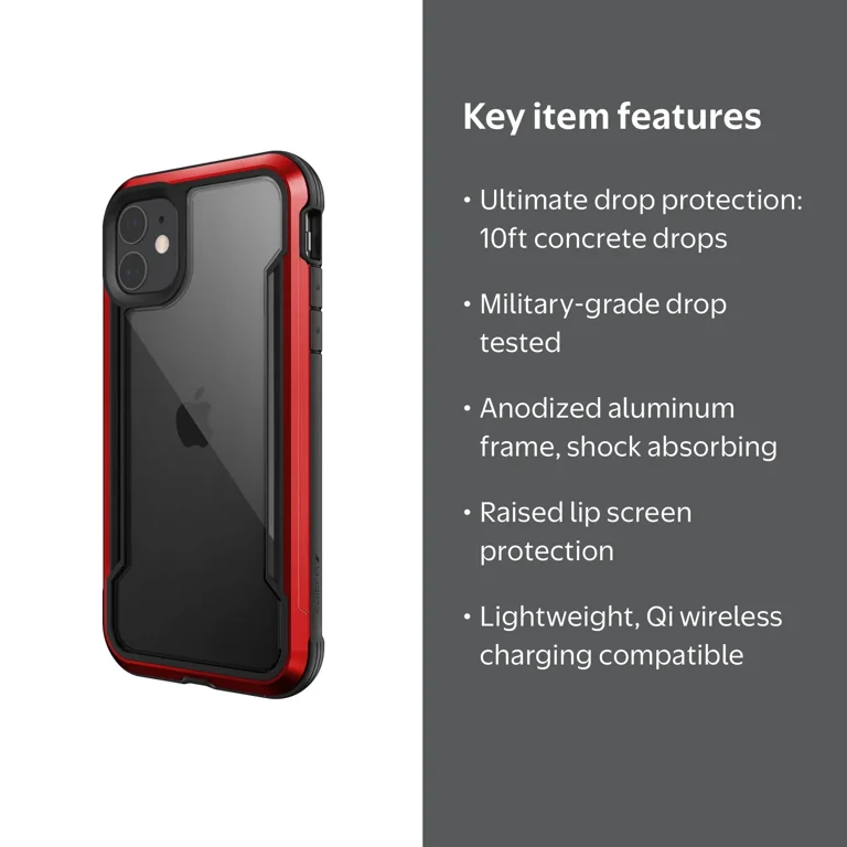 Raptic iPhone 11 Case, Shock Absorbing Durable Aluminum Frame