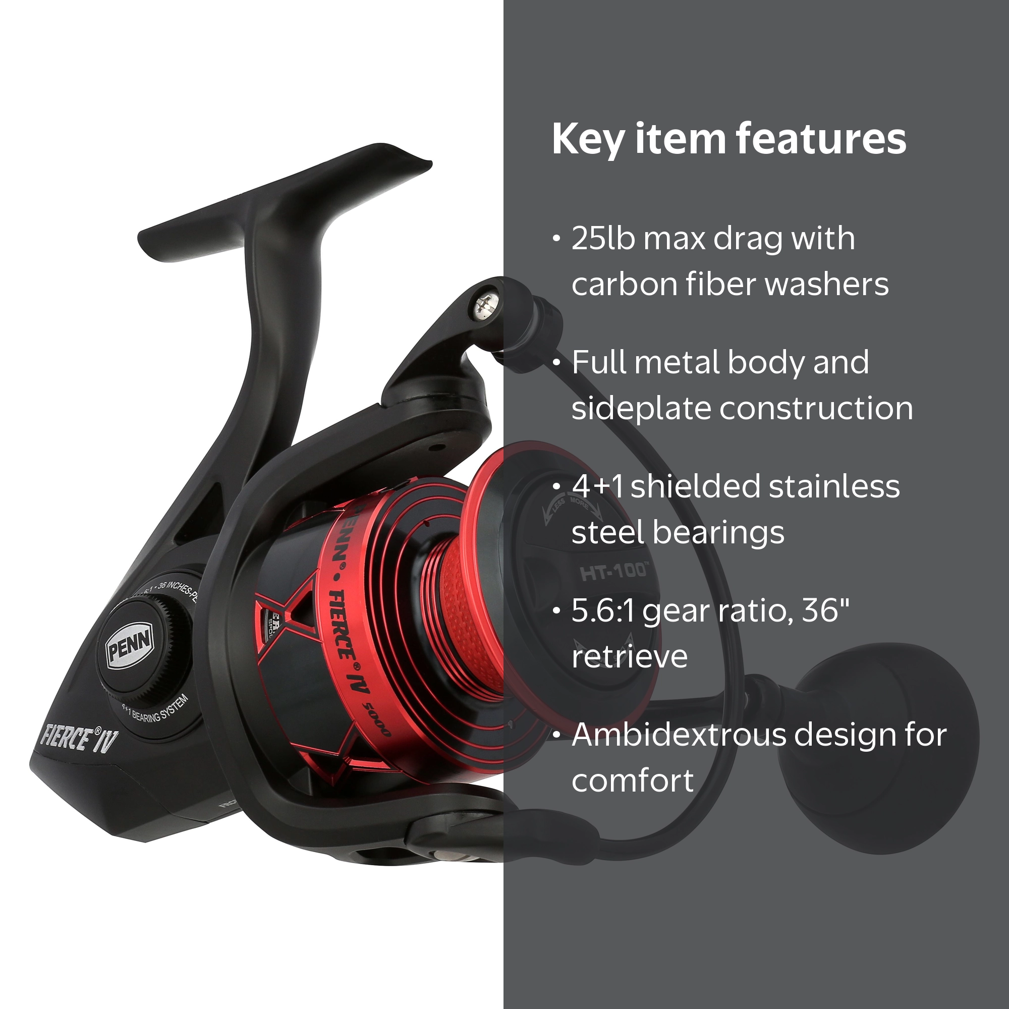 PENN Fierce IV 5000 Spinning Fishing Reel - Walmart.com