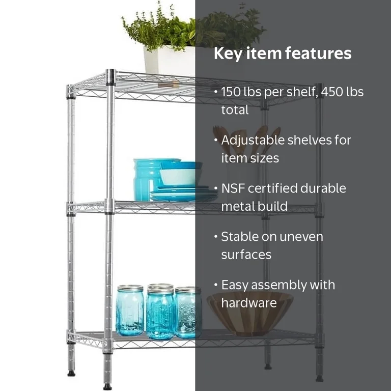BestOffice Chrome 3 Shelves 13