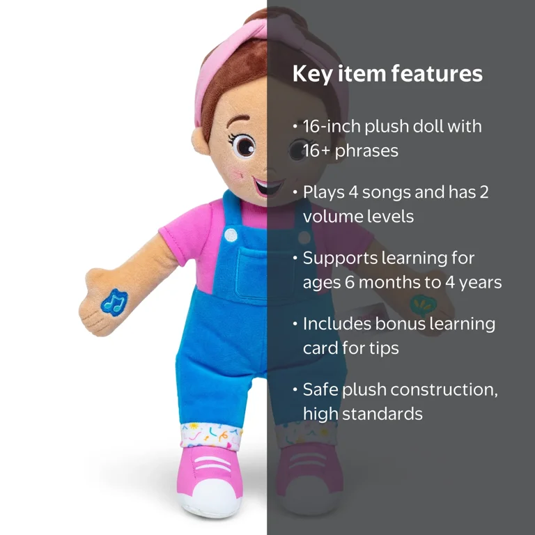 Ms. Rachel, Speak & Sing Plush Doll, 16 Inch, Educational Baby Toy
