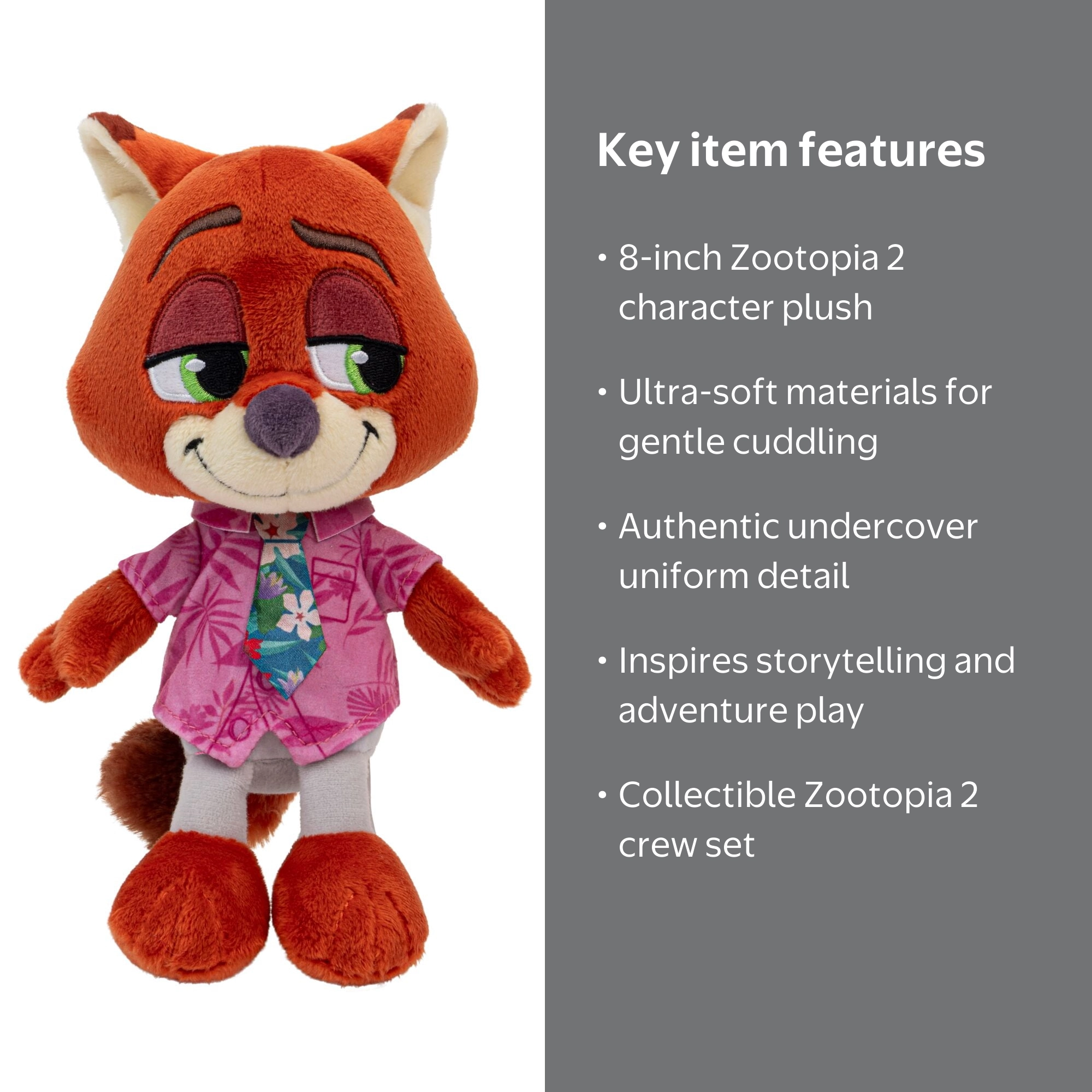 Disney's Zootopia 2 8 inch Plush Nick Wilde - Stuffed Animal Movie