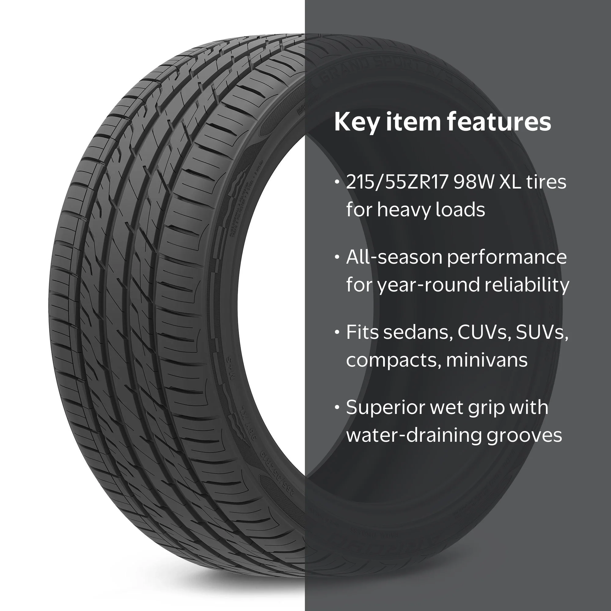 Arroyo, Passenger Tire, 215/55ZR17, All Season, XL - Walmart.com