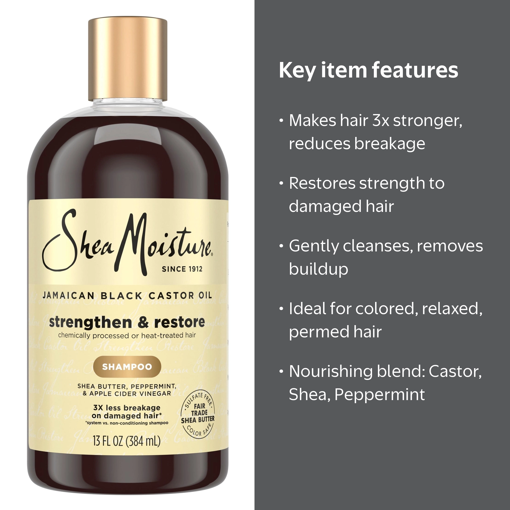SheaMoisture Strengthen And Restore Shampoo 13 fl oz + more