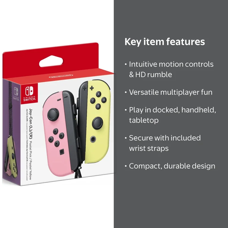 Nintendo, Joy-Con™ (L)/(R), Pastel Pink/Pastel Yellow - Walmart.com