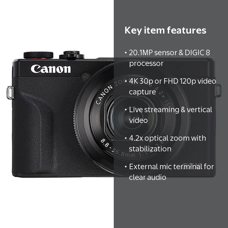 Canon PowerShot G7 x Mark III 20.2MP 4K Digital Camera 4.2x