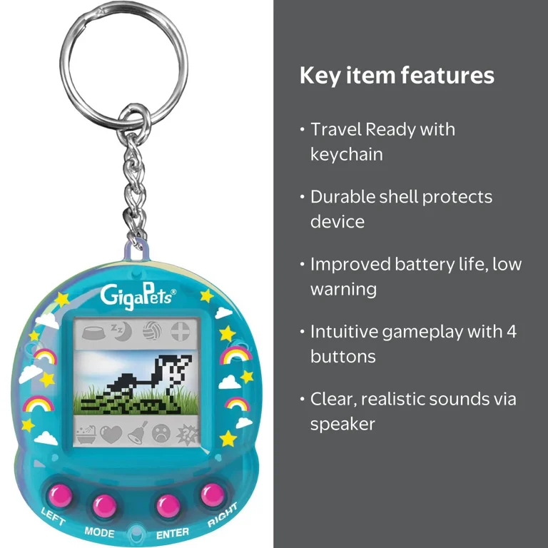 Top Secret Toys, Giga Pets Unicorn Virtual Pet, Blue, 2 in