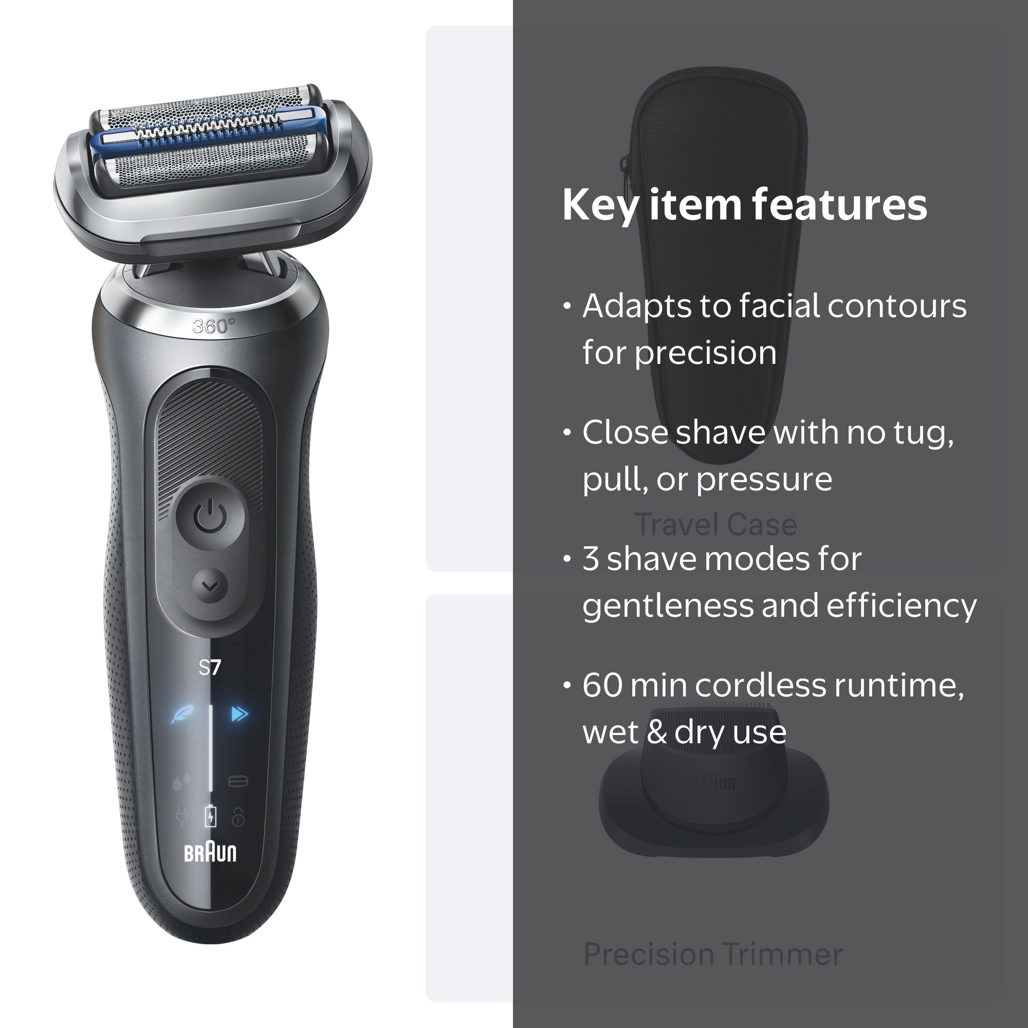 Braun Series 7 7120s Electric Shaver with Precision Trimmer for