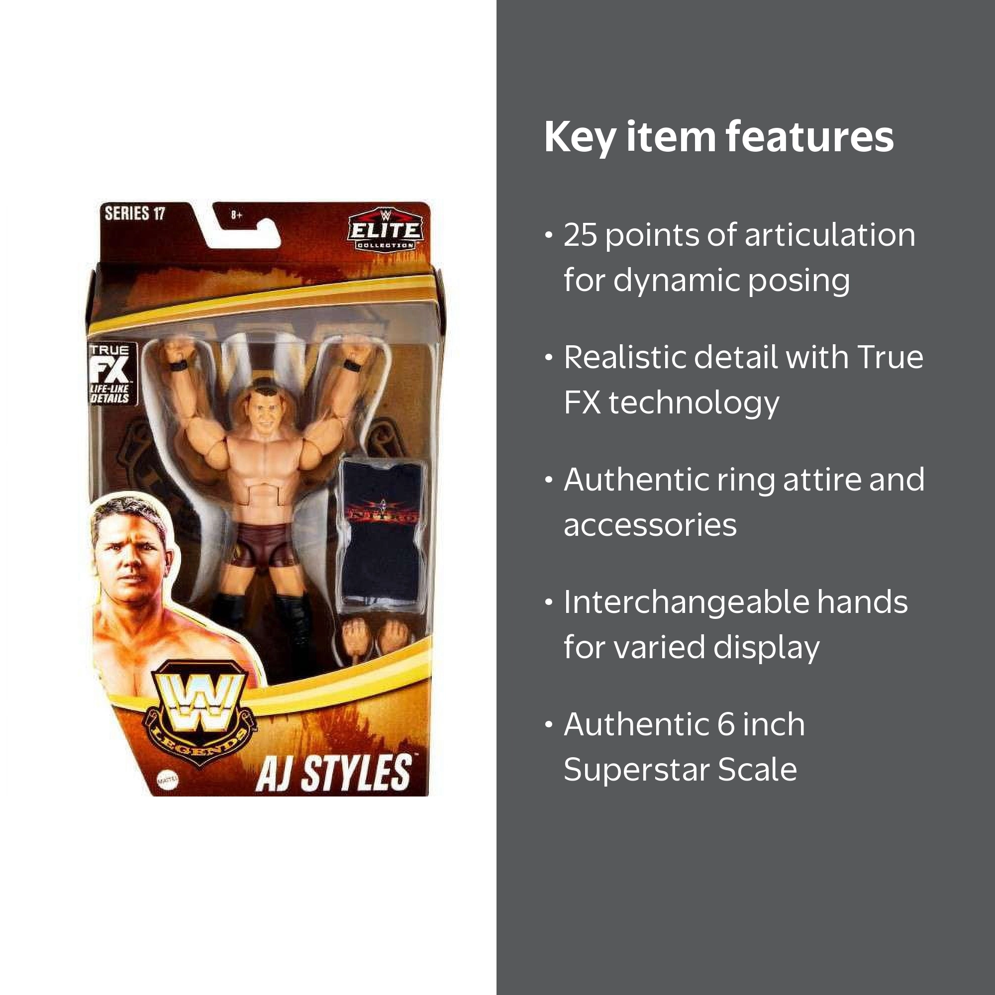 WWE Wrestling Legends Series 17, 6-inch AJ Styles Action Figure