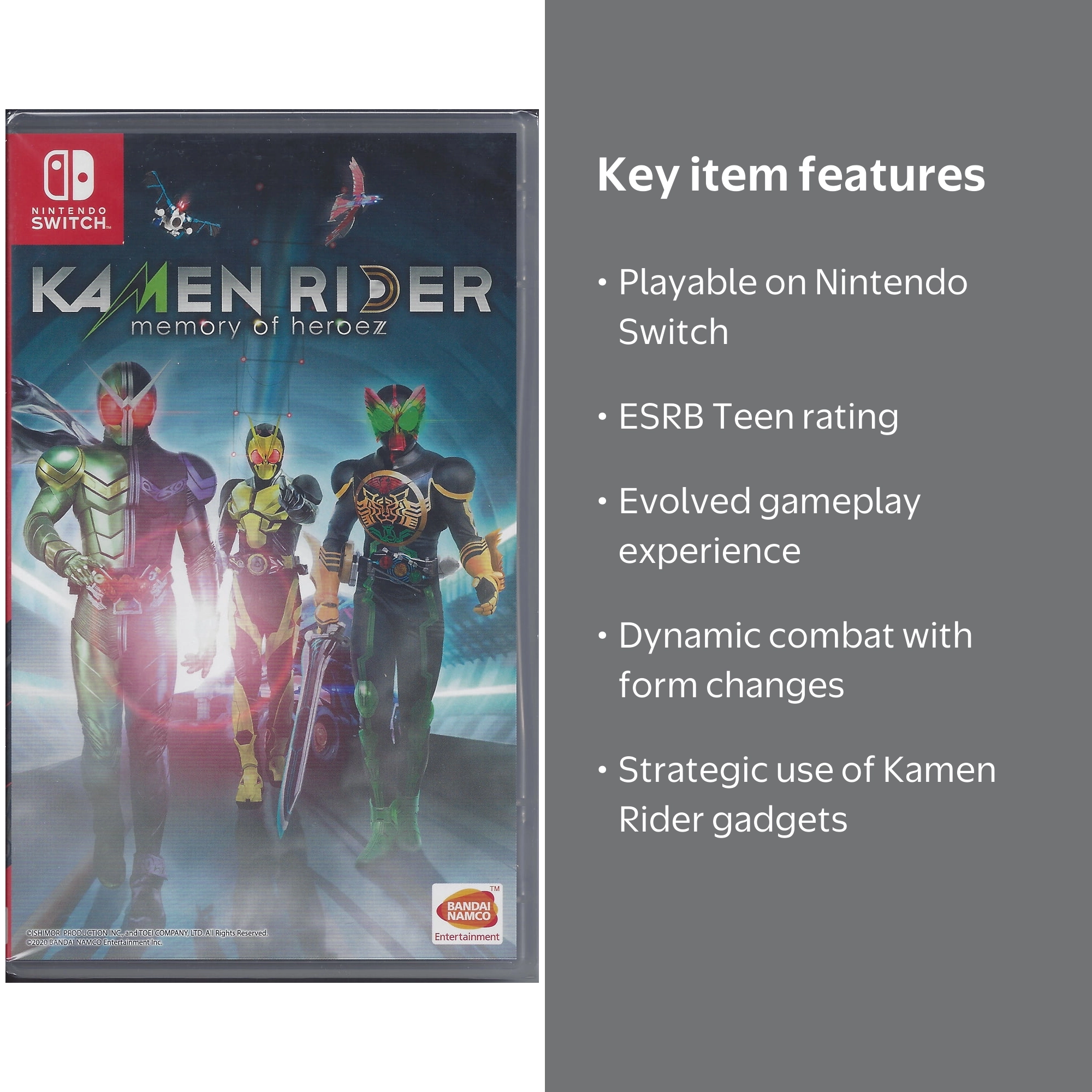 Switch 仮面ライダー　 memory of heroez バンダイナムコSwitchで仮面ライダーゲームを今すぐ！