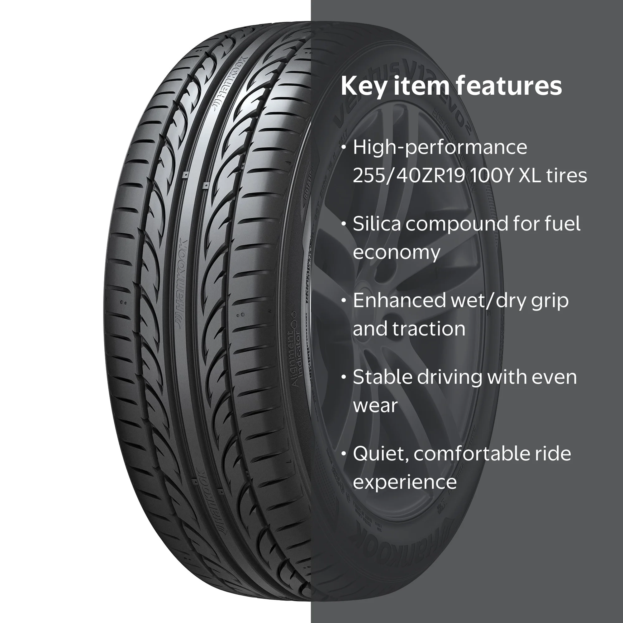 Hankook Ventus V12 EVO2 Performance All-Season Tire - 255/40R19