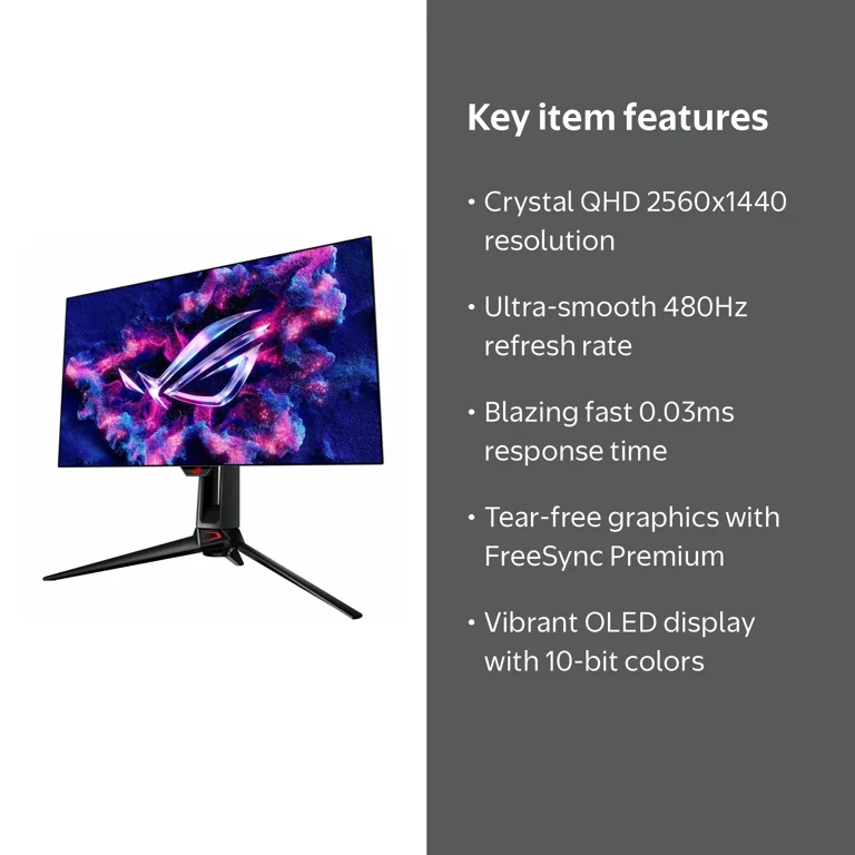 ASUS, Gaming OLED Monitor, PG27AQDP 27 inch UW-QHD, 480Hz