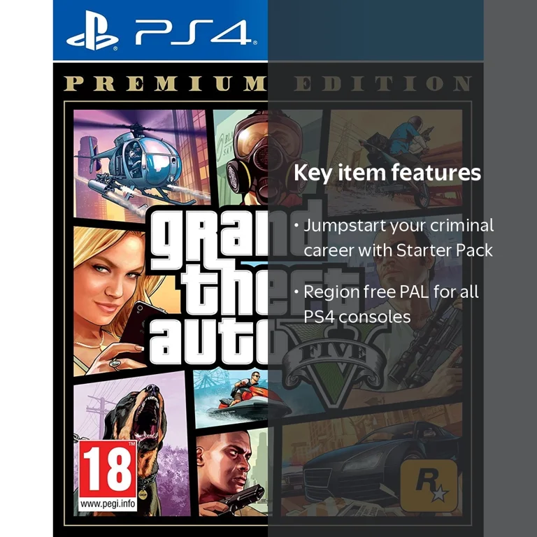 Grand Theft Auto V Premium Edition (PS4): EU Version, Region Free