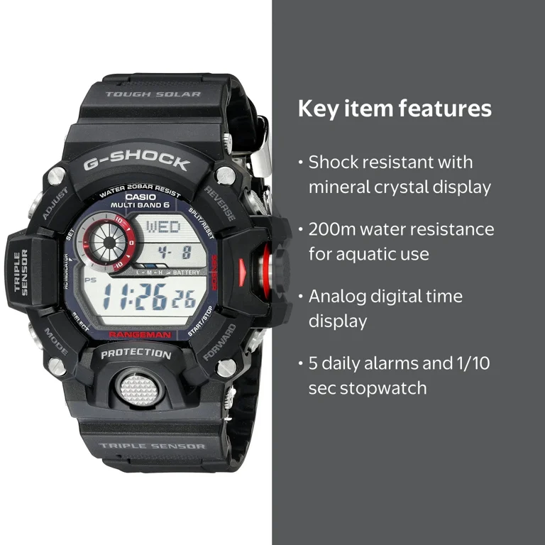 Casio Rangeman GSHOCK GW9400-1 AS MB6 Triple Sensor Water